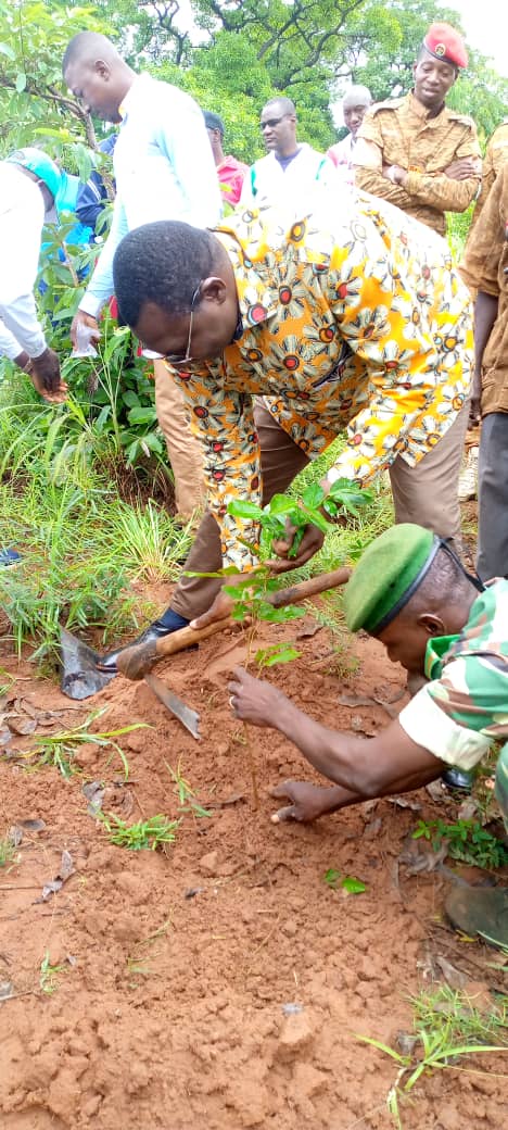 Célébration de la journée Nationale de l’Arbre au Burkina Faso : les autorités de la région des Cascades mettent en terre des milliers de plants.