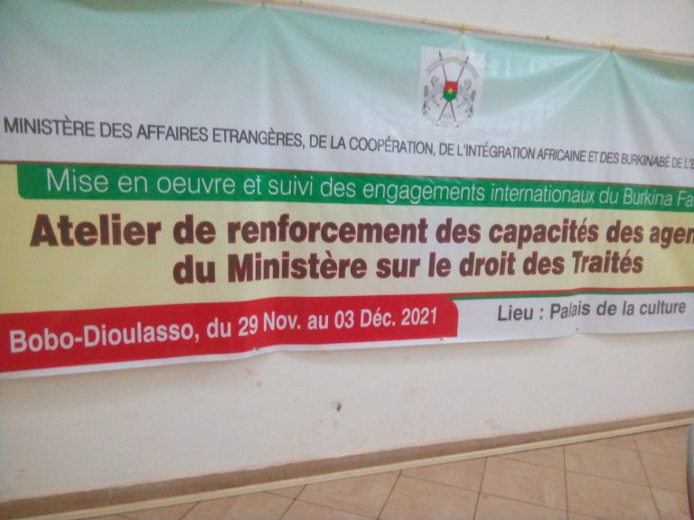 Bobo-Dioulasso: les agents du Ministère des affaires étrangères veulent être plus opérationnels en droit des traités.